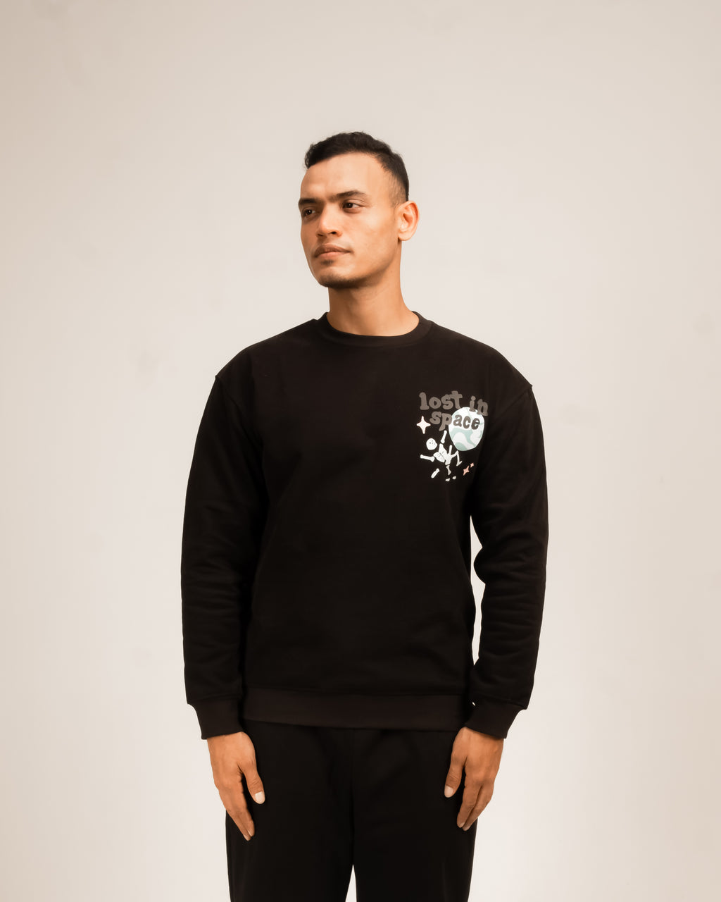 Lost in Space Black Oversized Sweatshirt