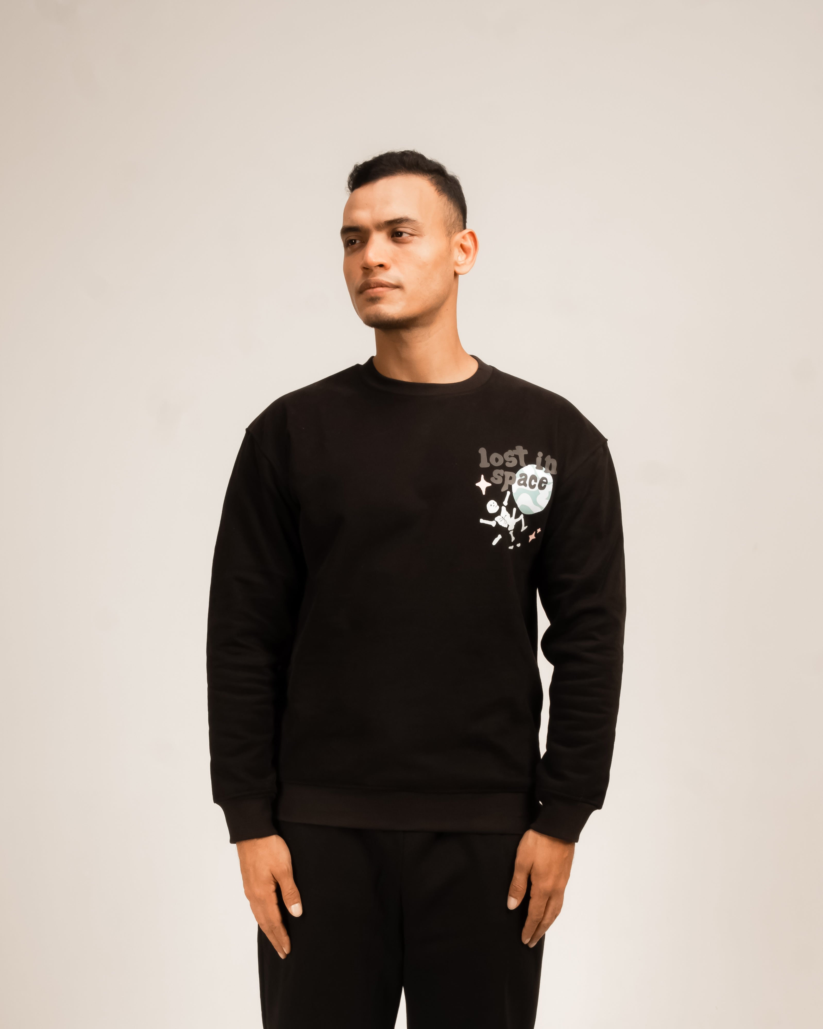 Lost in Space Black Oversized Sweatshirt