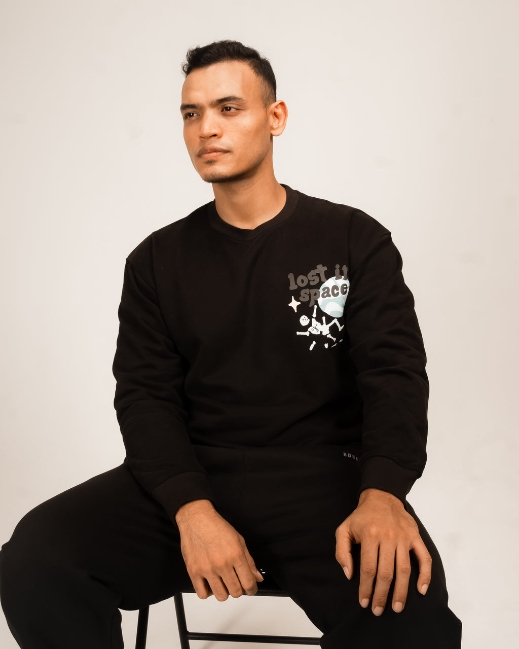 Lost in Space Black Oversized Sweatshirt