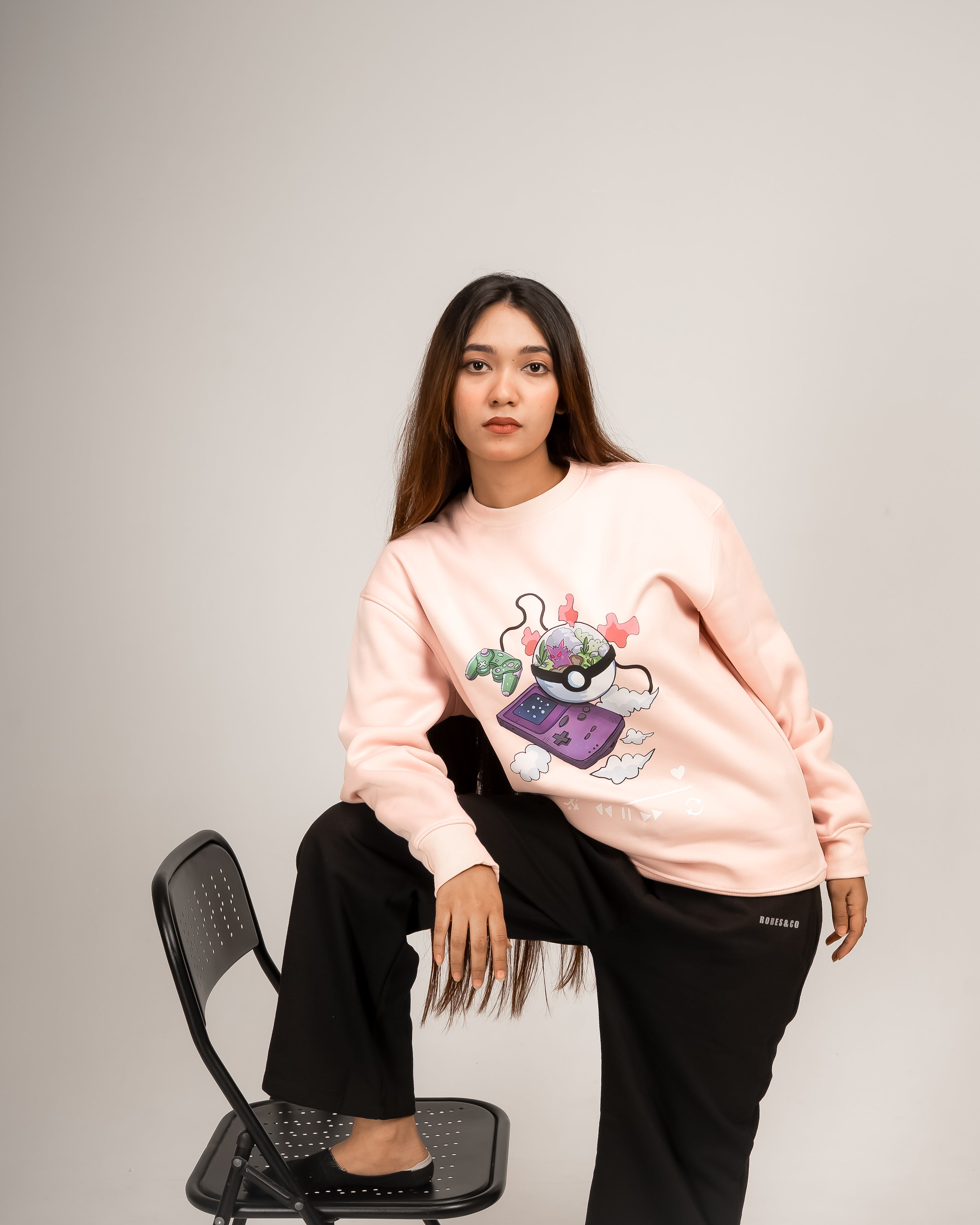 Vaporwave Gaming Console Oversized Sweatshirt