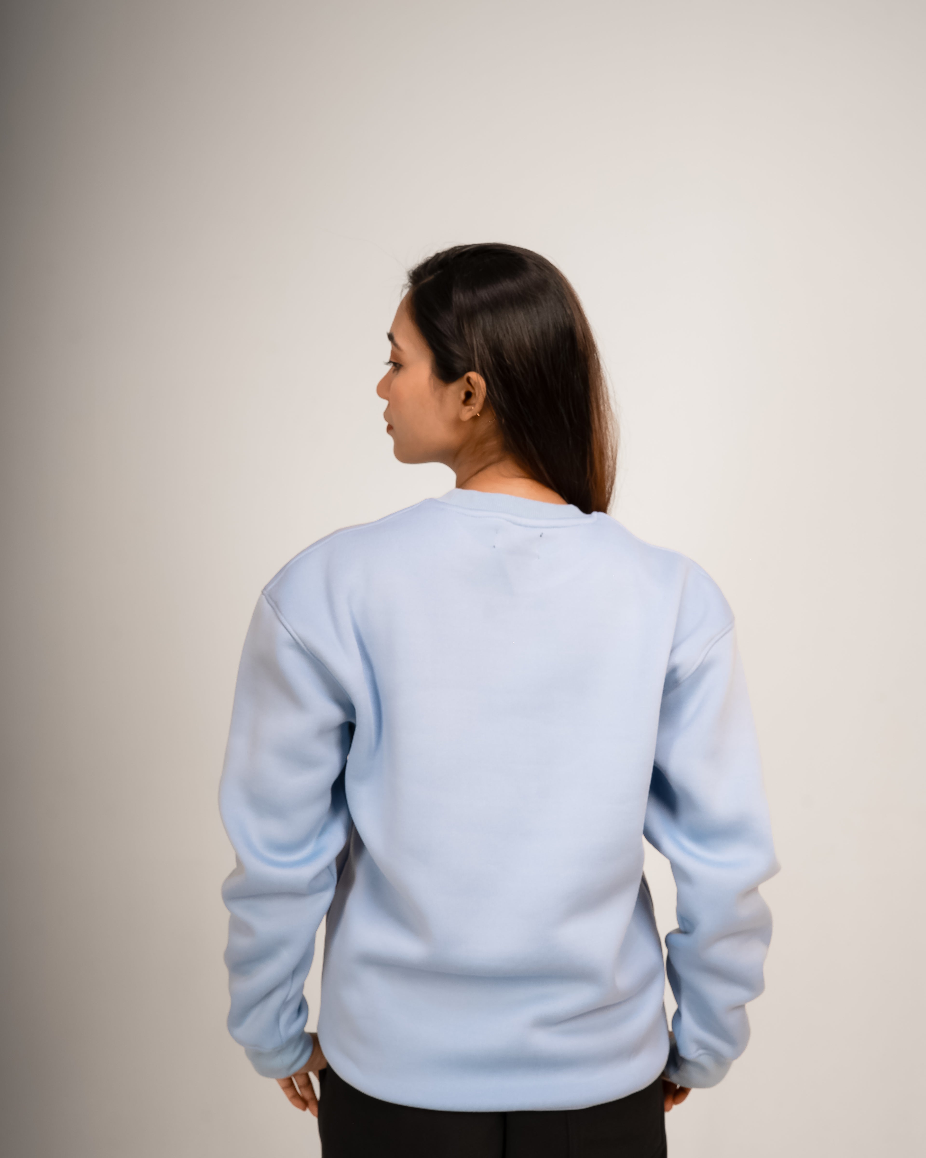 The World is Yours Pastel Blue Graphic Sweatshirt