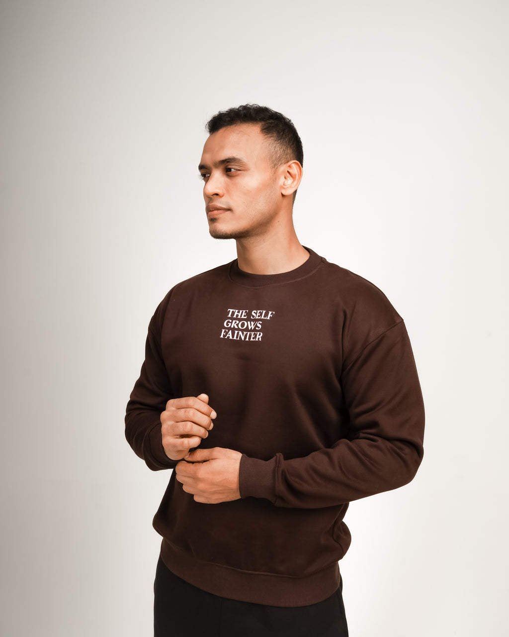 The Self Grows Fainter Dark Brown Crewneck