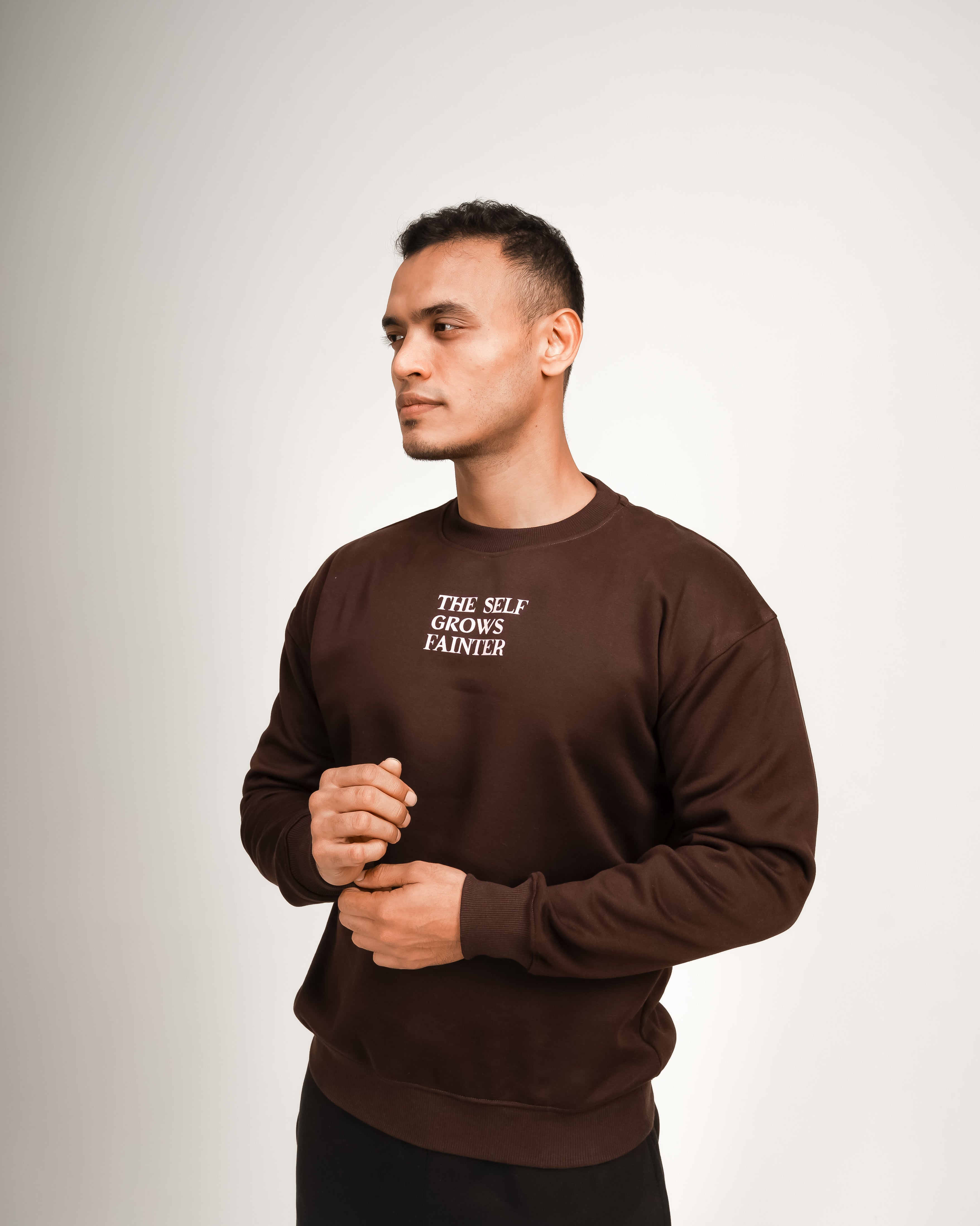 The Self Grows Fainter Dark Brown Crewneck