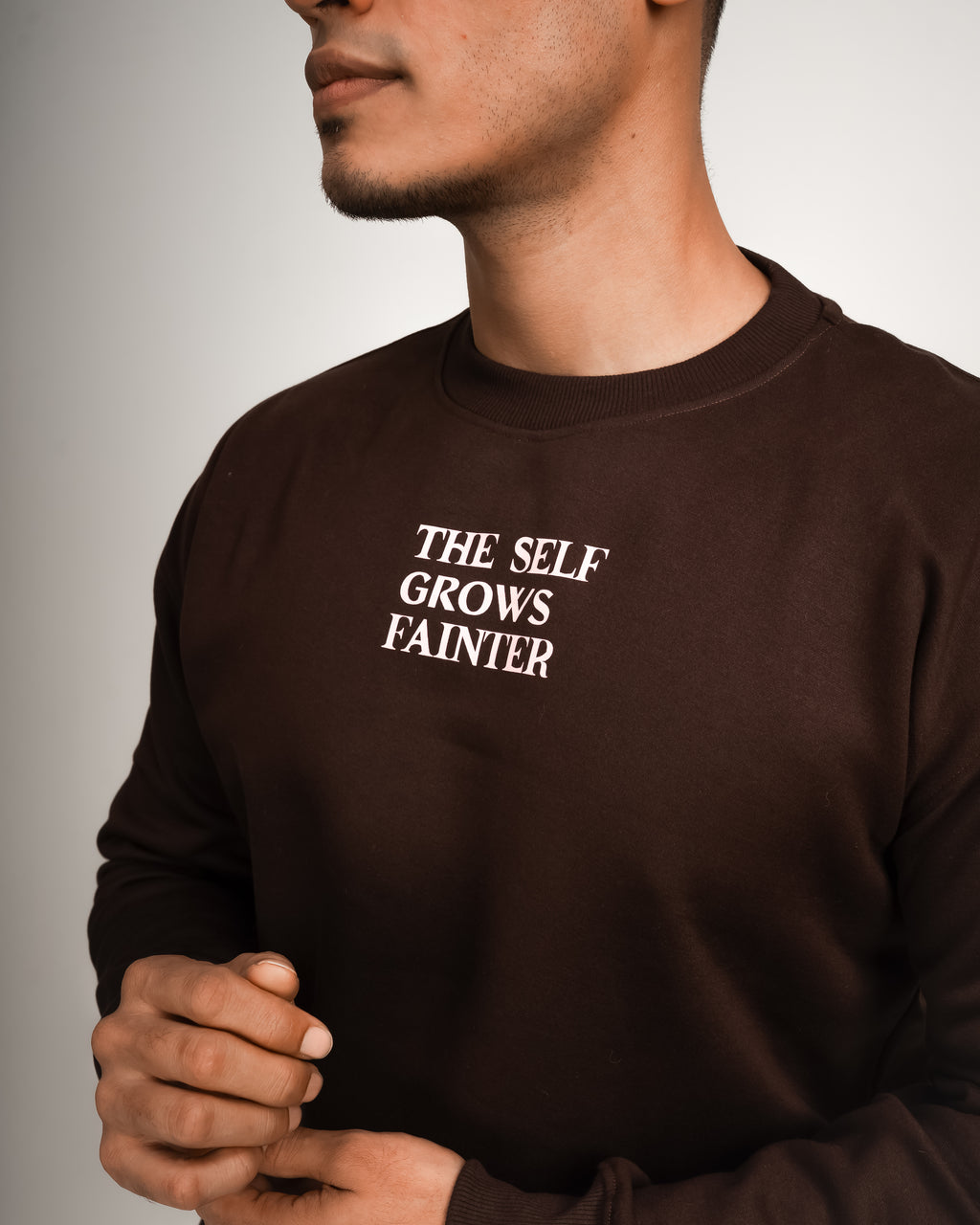The Self Grows Fainter Dark Brown Crewneck