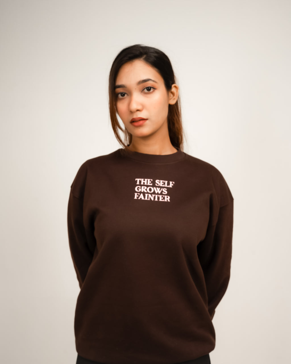 The Self Grows Fainter Dark Brown Crewneck