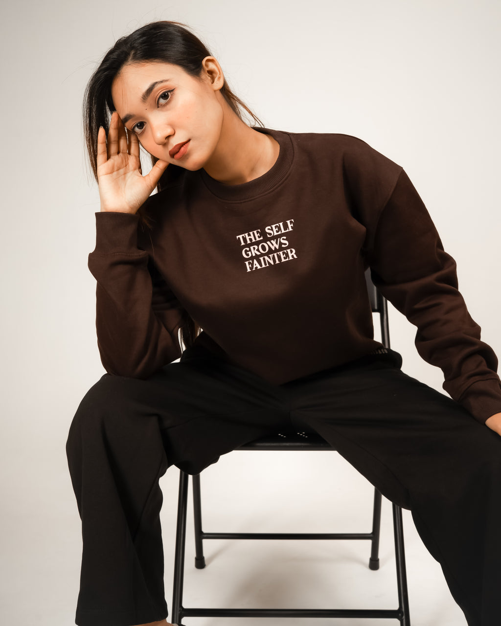 The Self Grows Fainter Dark Brown Crewneck