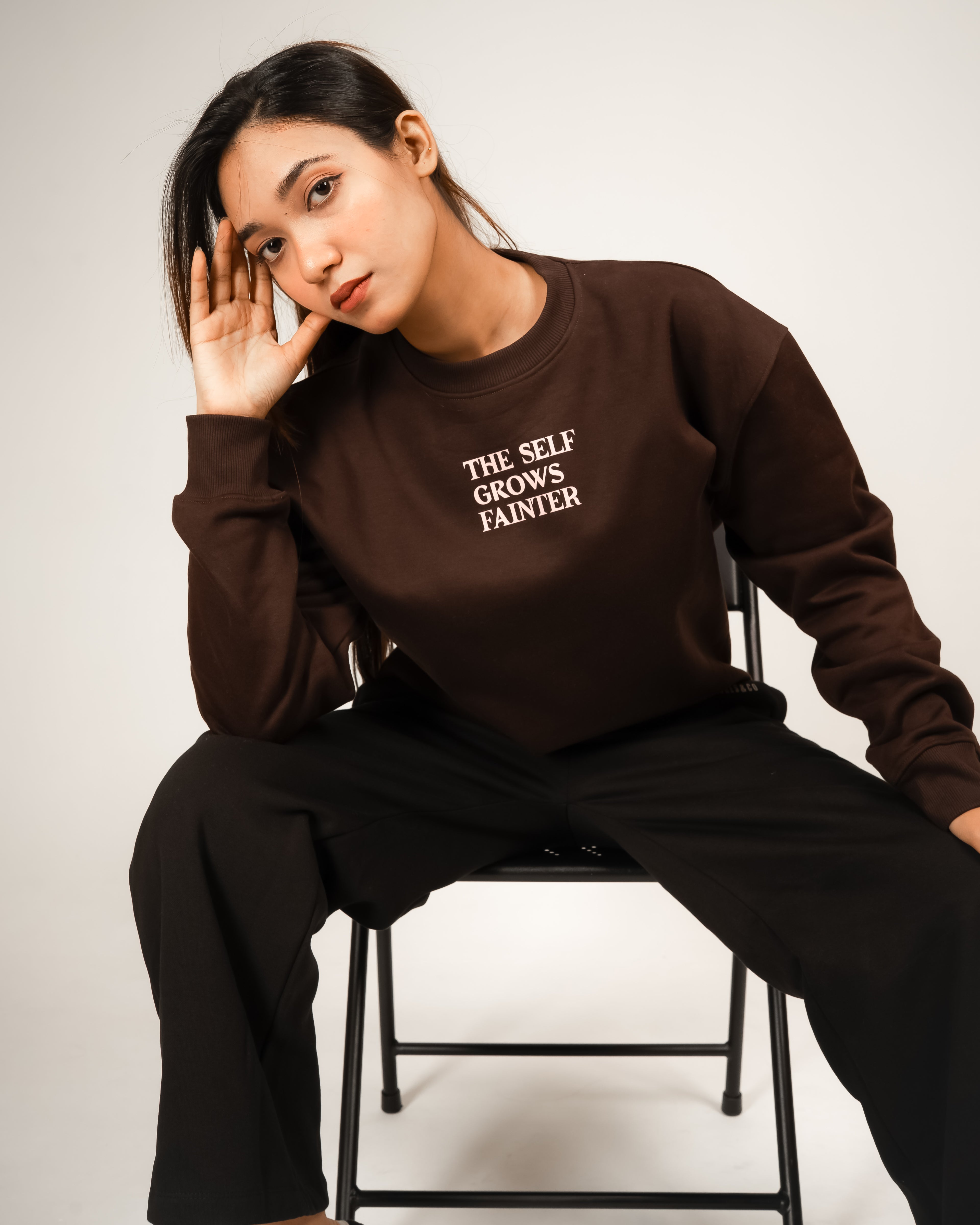 The Self Grows Fainter Dark Brown Crewneck